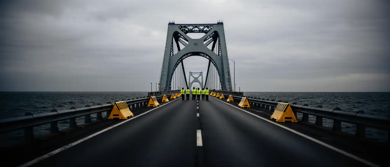 Крымский мост на паузе: движение транспорта временно приостановлено