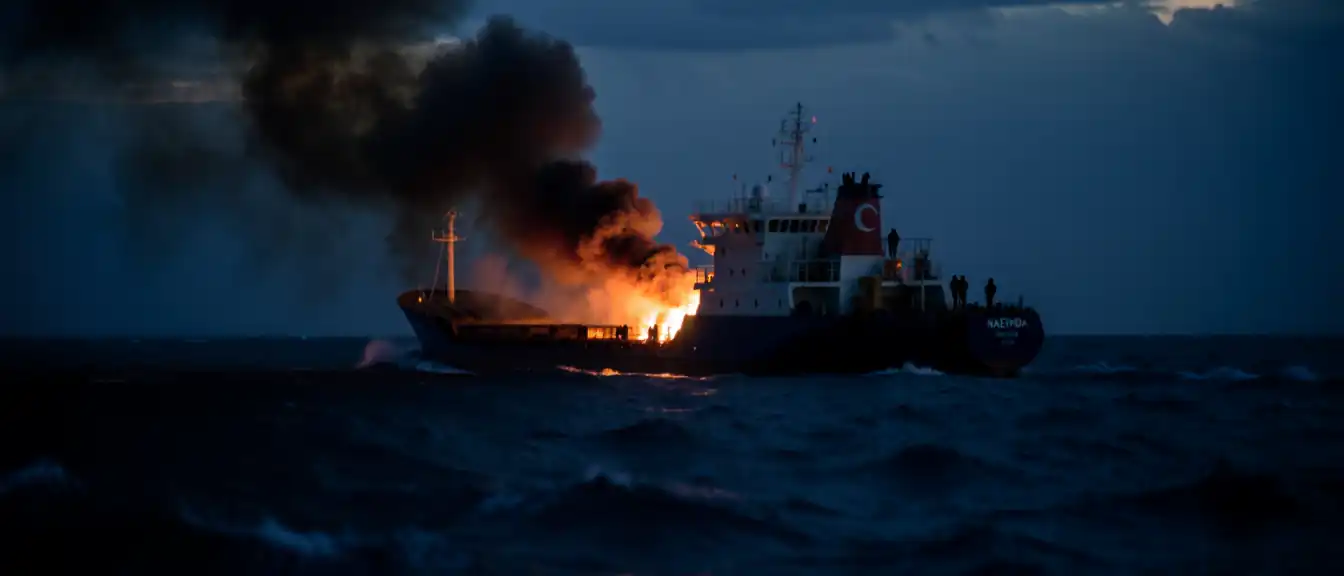 Огонь в Черном море: турецкое грузовое судно атаковано беспилотниками по пути в Новороссийск